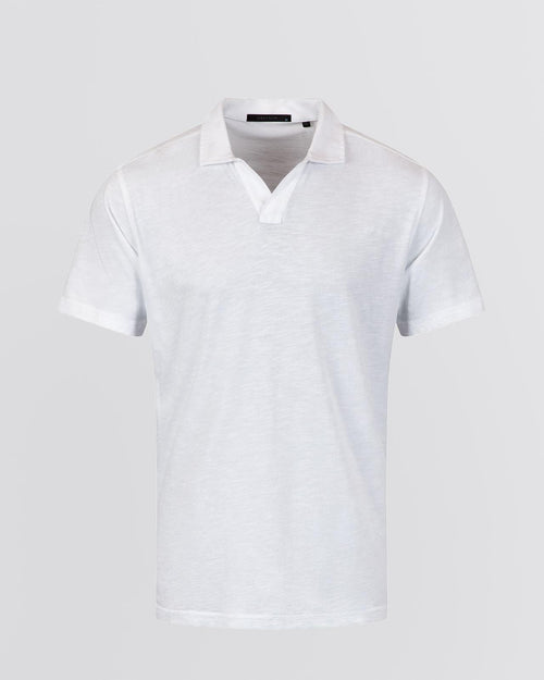 Alpha Slub Johnny Collar Polo Arctic