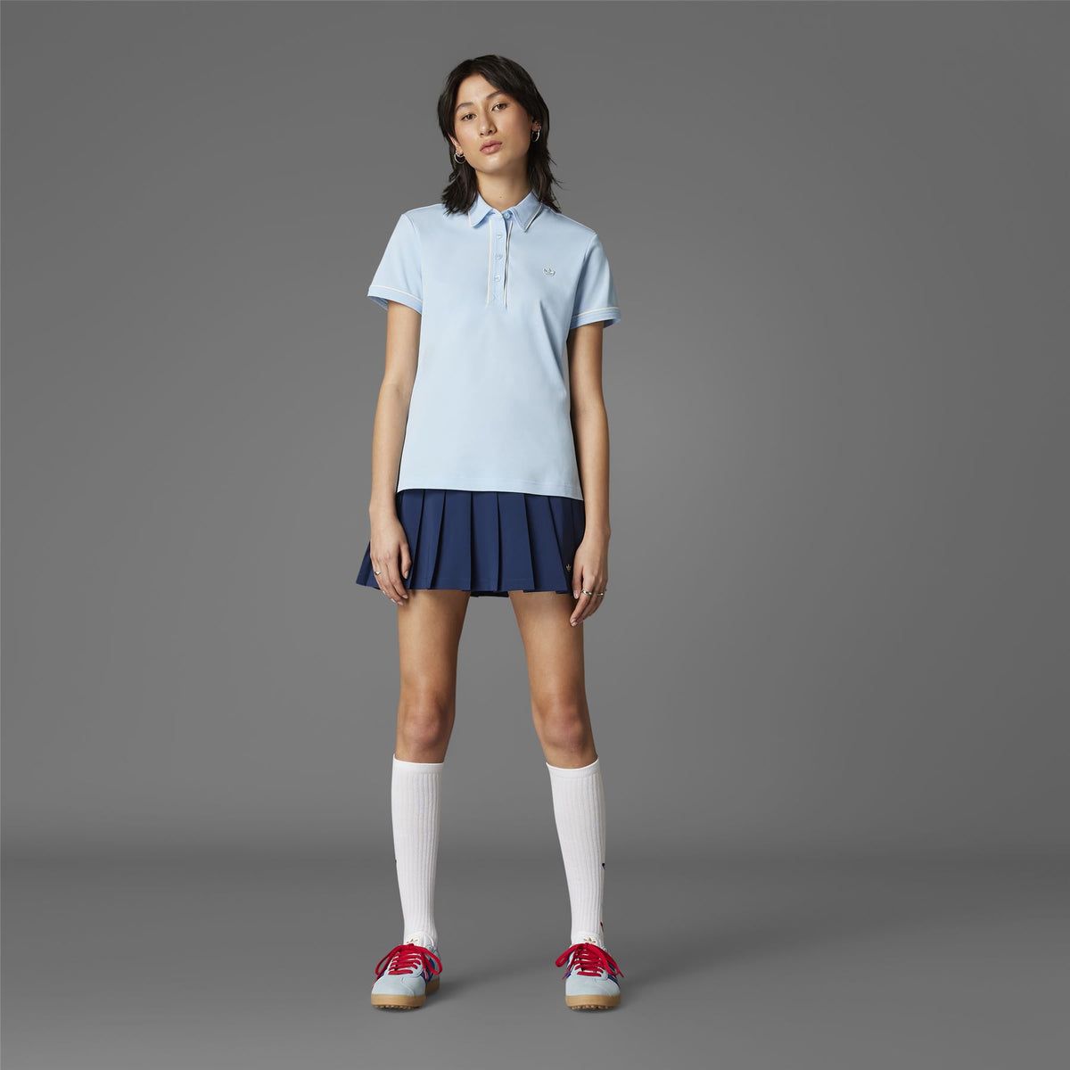 Womens Twistknit Trefoil Polo Clear Sky