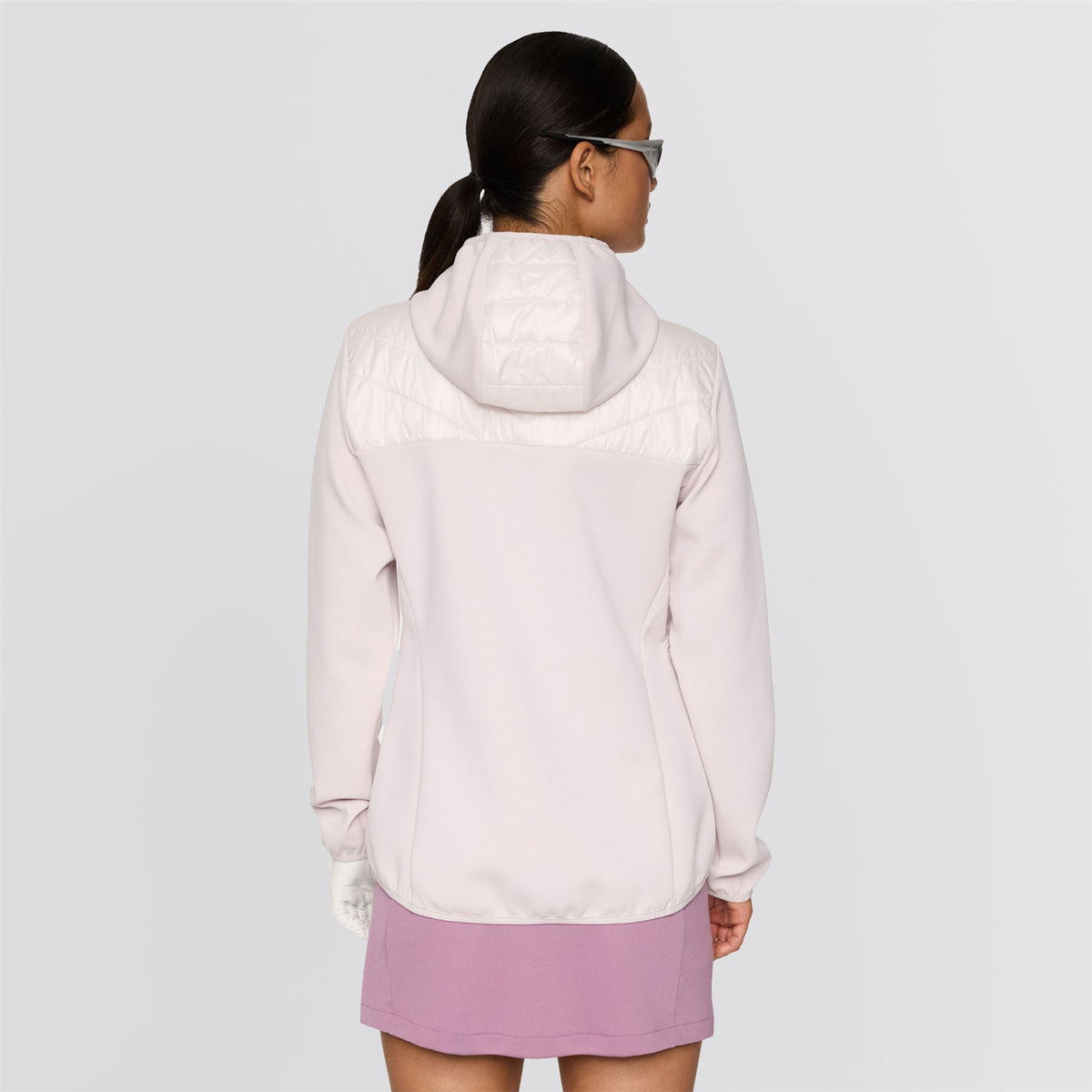 Womens Madde Quilt Hybrid Hoodie Gray Lilac