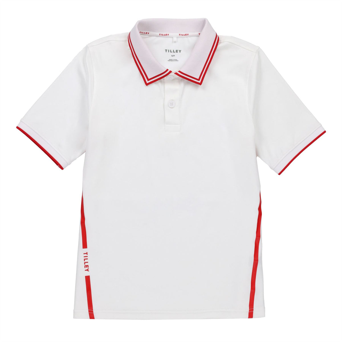Womens Tech Jersey Club Polo White/Sport Red
