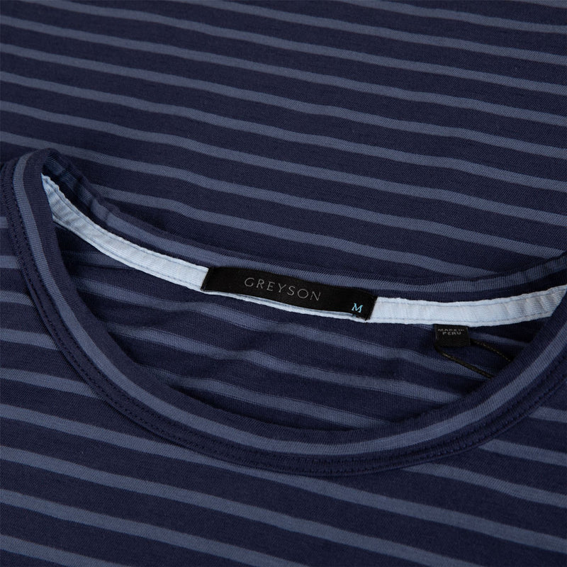 Alpha Slub Striped Tee Maltese Blue/Light Maltese Blue