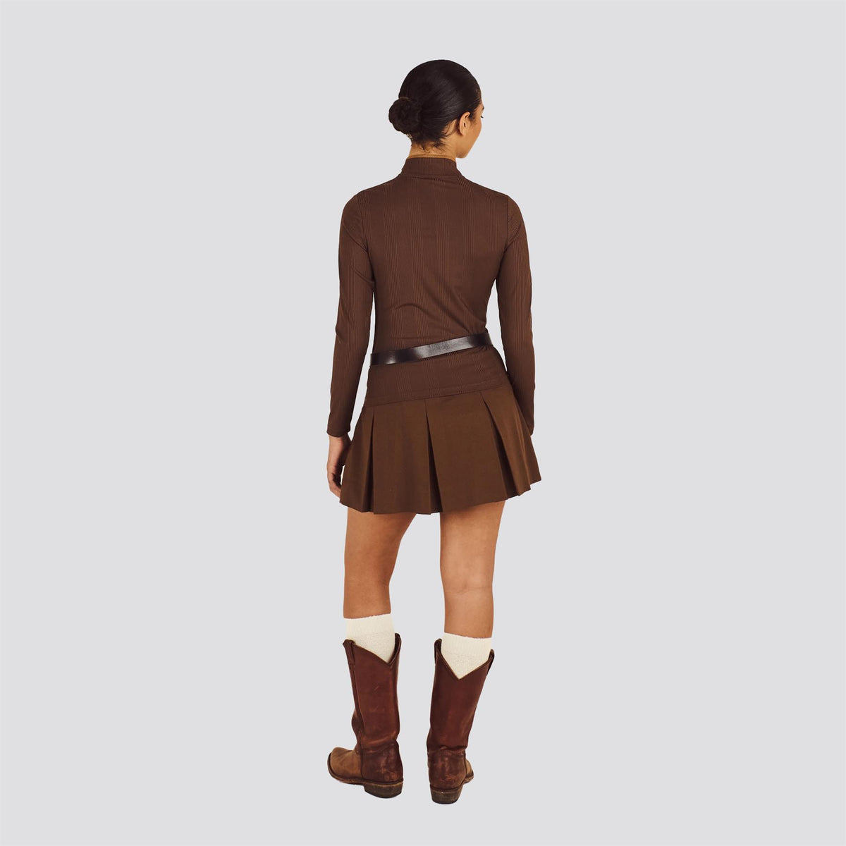 Womens Kelly Mockneck Mid Layer Mahogany