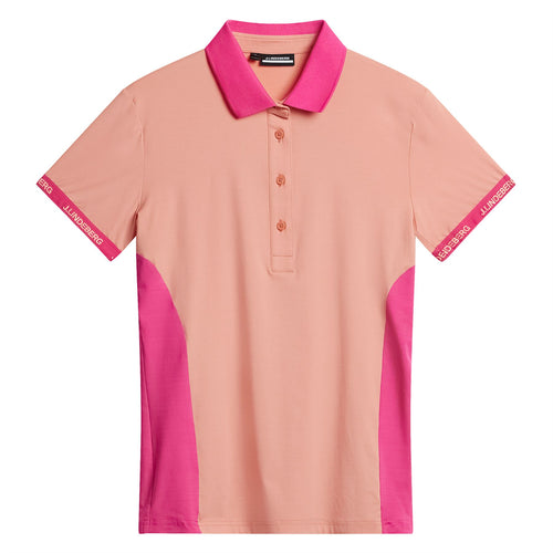 Womens Makena Nylon Stretch Polo Burnt Coral - SS24