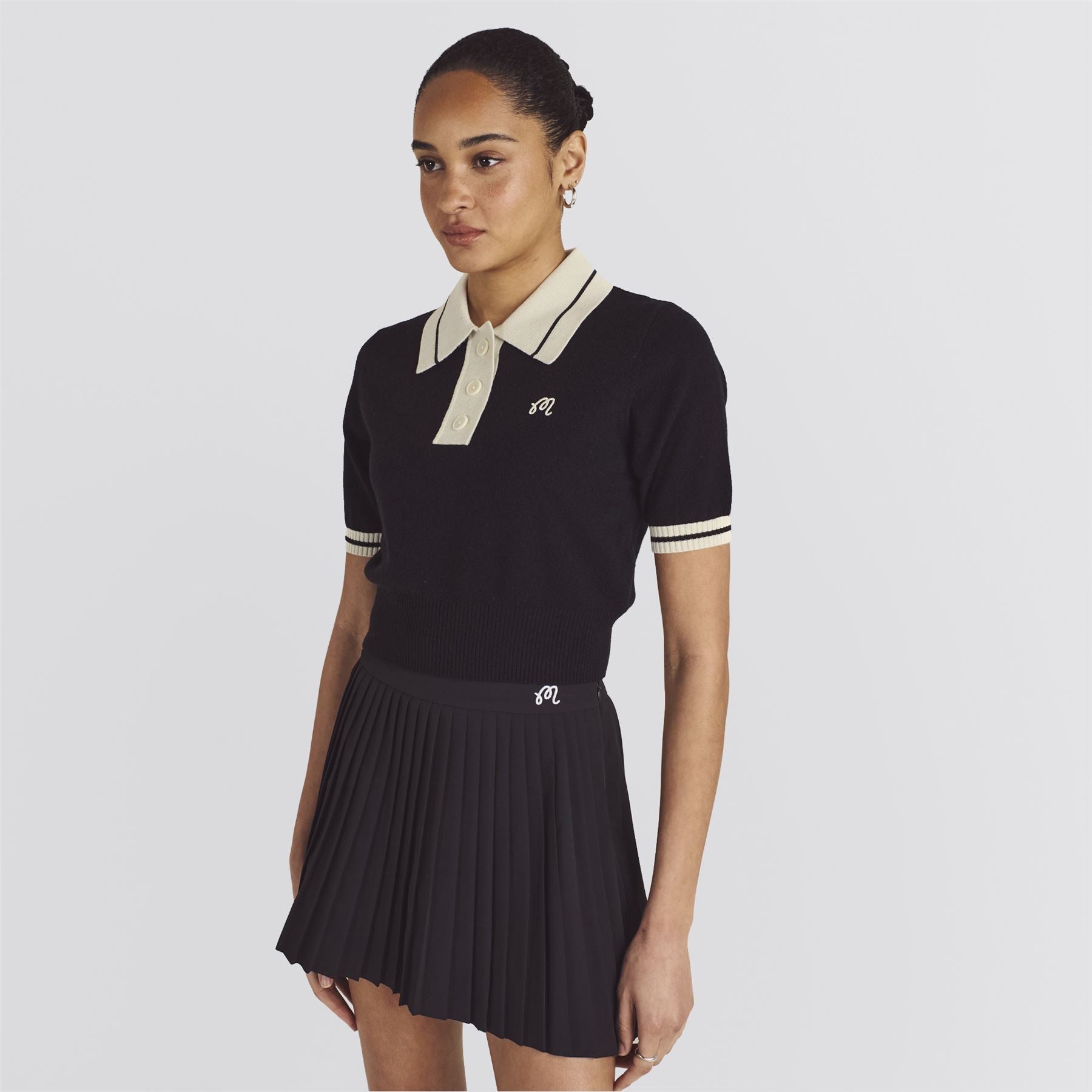Mikayla Knit Polo Black