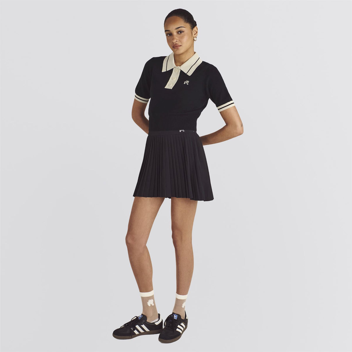 Mikayla Knit Polo Black