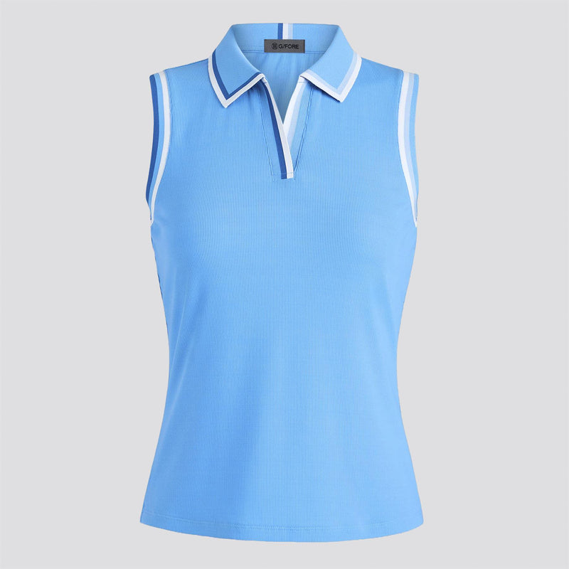 Johnny Collar Rib Tech Nylon SL Polo Azul