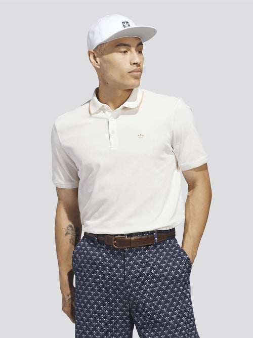 Originals Twistknit Trefoil Polo Chalk White/Dusky Orange