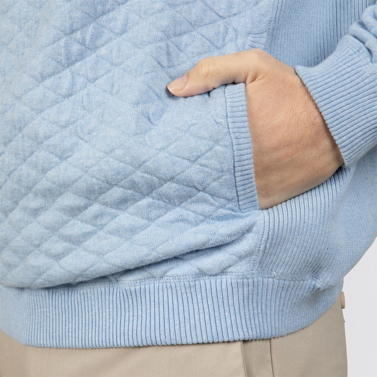 The Wallace Hooded Sweater Heathered Vista Blue