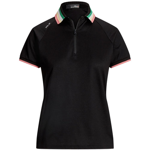 Womens Tailored Fit Pique Polo Shirt Black/Multi - SS23