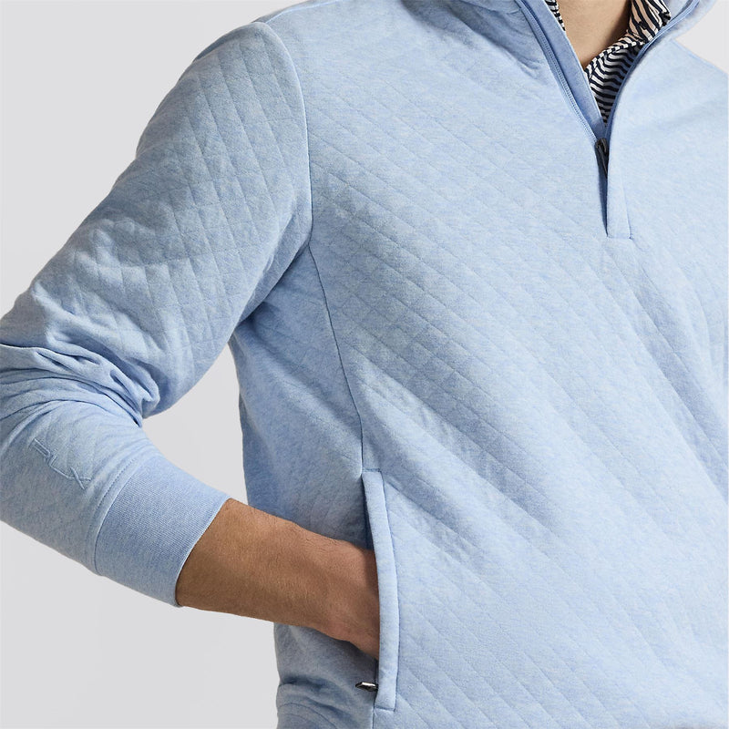 RLX Quilted Double Knit Half Zip Pullover Office Blue Heather