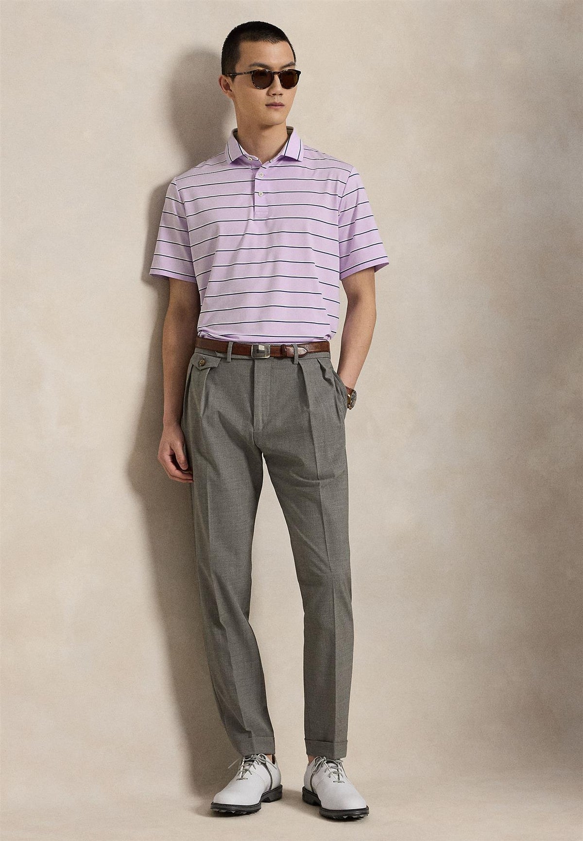 RLX Yarn Dyed Lightweight Airflow Polo Lovely Lilac Multi