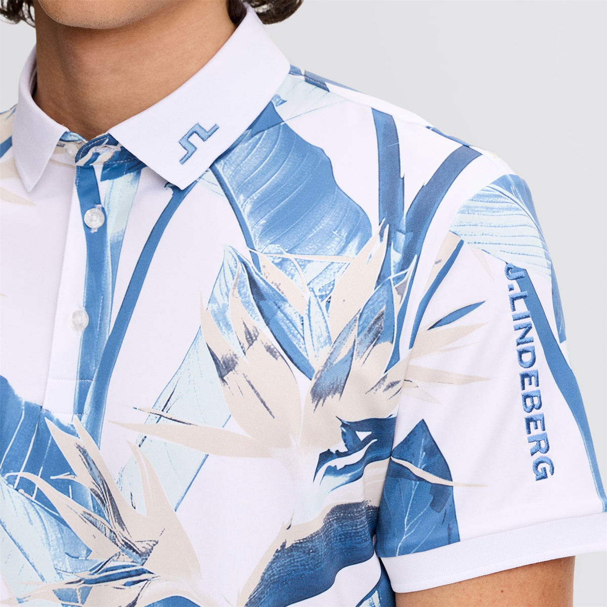 Tour Tech Print Polo Paradise Skylight