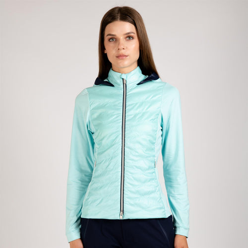 Womens Retention Hooded Hybrid Jacket Capri/Atlanta Blue
