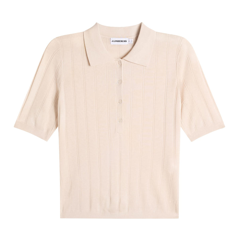 Womens Vida Wide Rib Polo Moonbeam