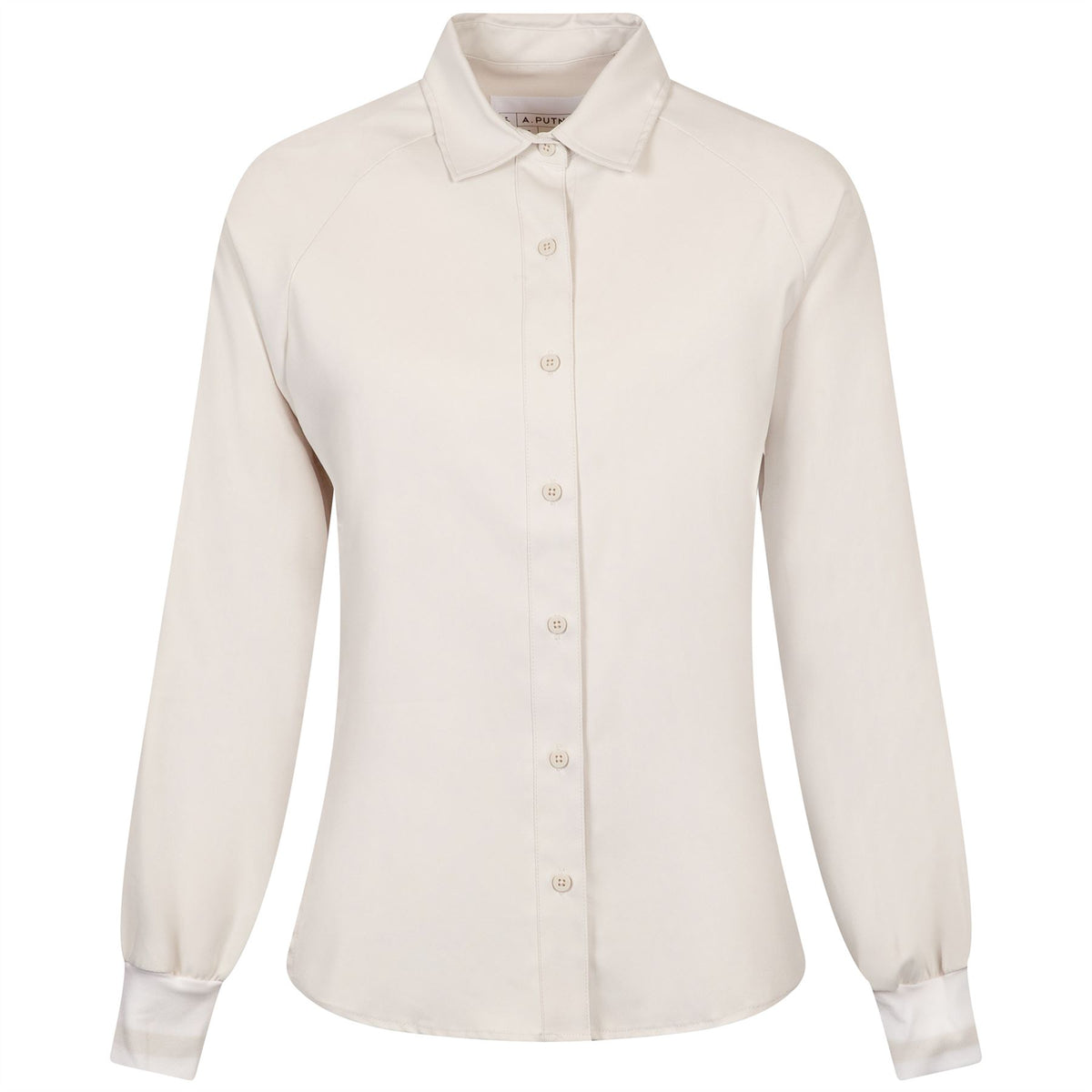 Womens Raglan Button Up Shirt Silver Birch