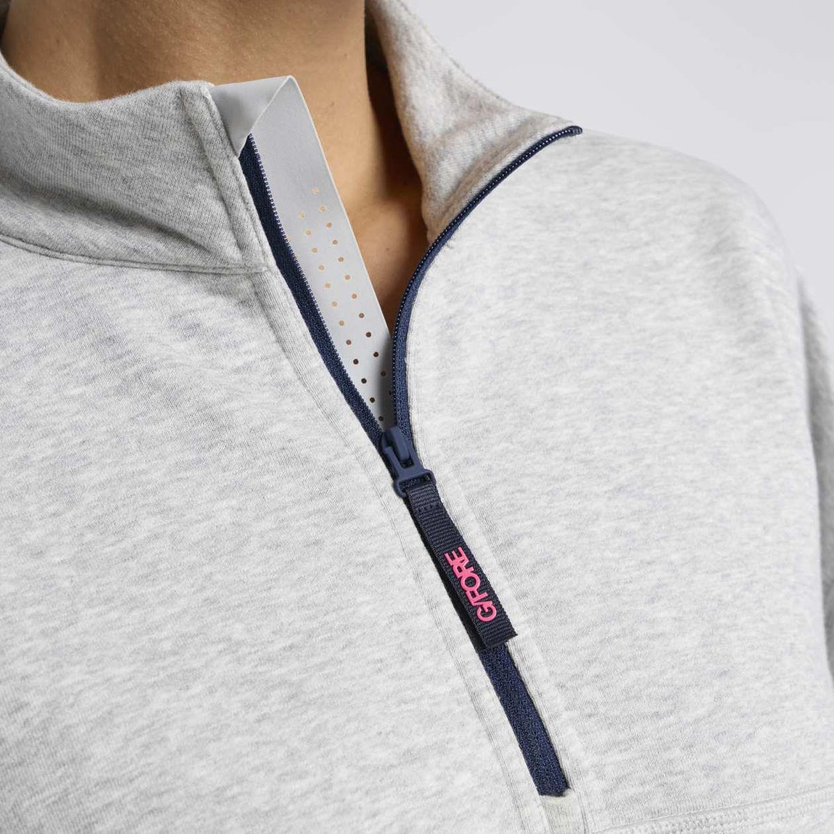 Womens French Terry Quarter Zip Pullover Nimbus Melange