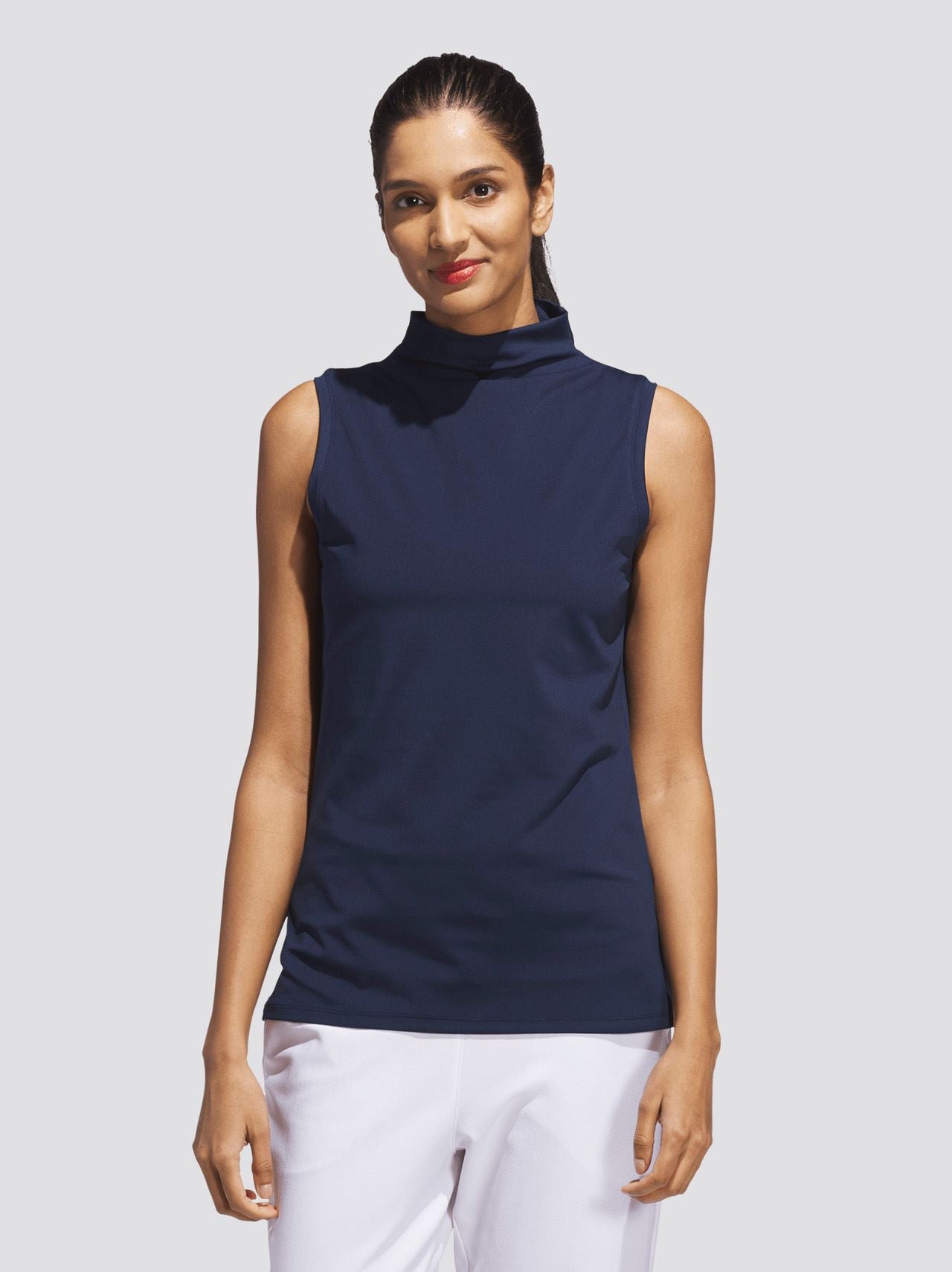 Womens Ultimate365 SL Mock Neck Polo Collegiate Navy