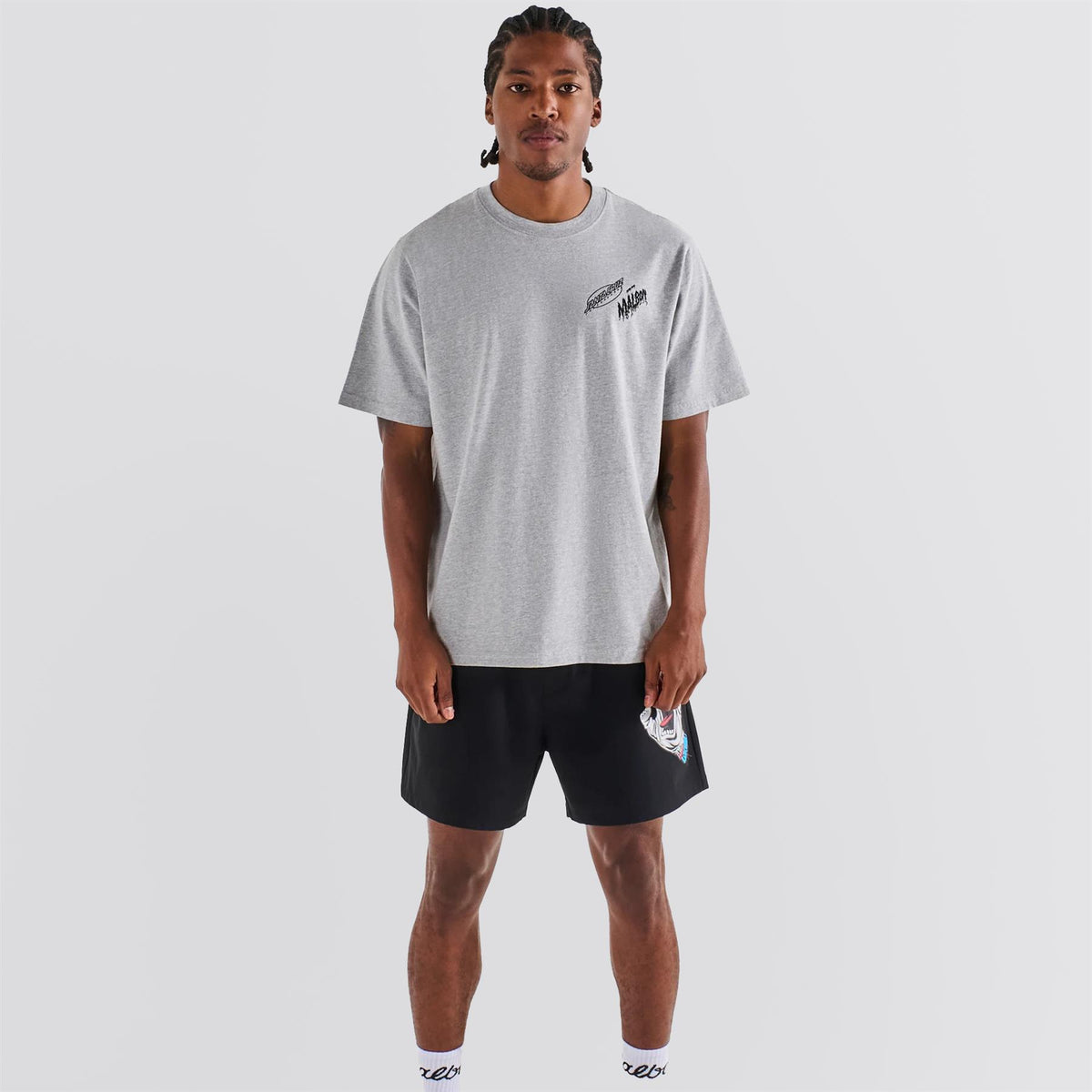 x Santa Cruz Bermuda Slasher Tee Malbon Heather Grey