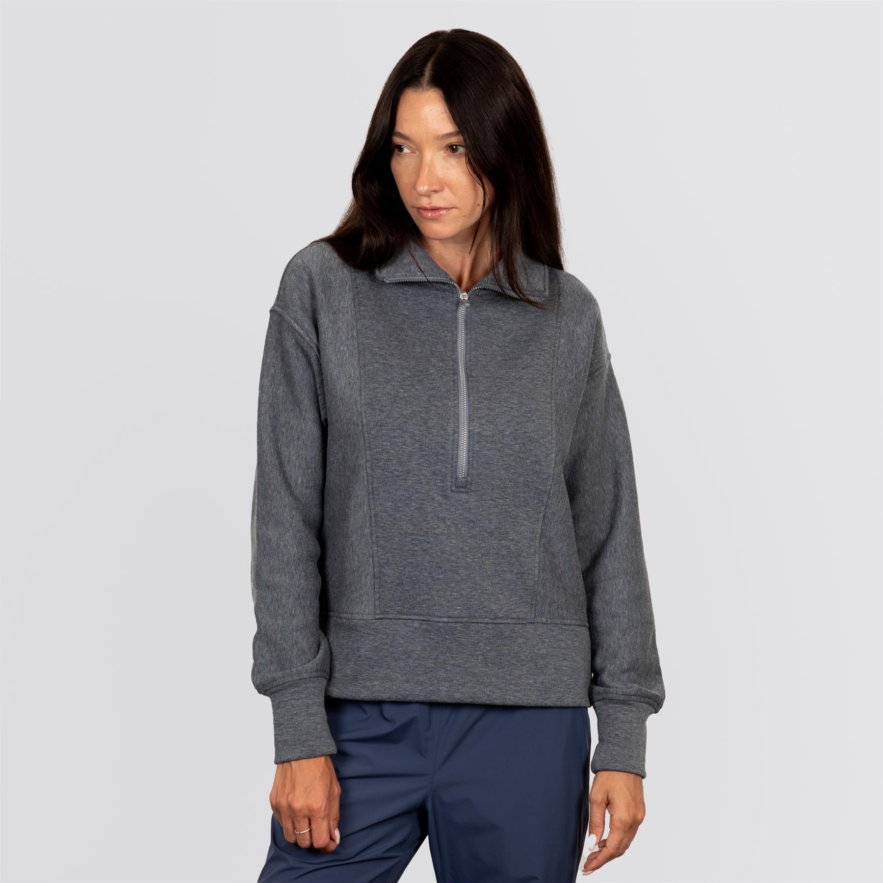 Womens Regan Zip Mock Pullover Stingray
