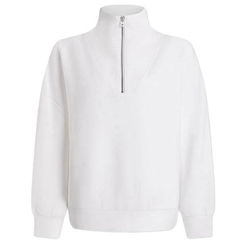 Womens Hawley Half Zip Sweat White - AW24