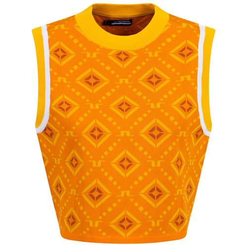 Womens Freja Knitted Vest Orange Diamond Logo - SS23
