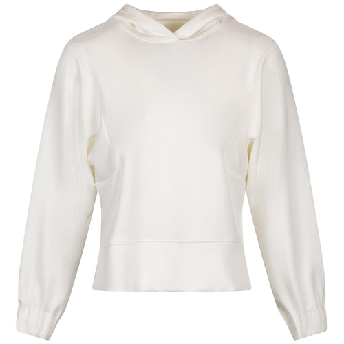 Womens Flora Knit Hoodie Soft White - SS25