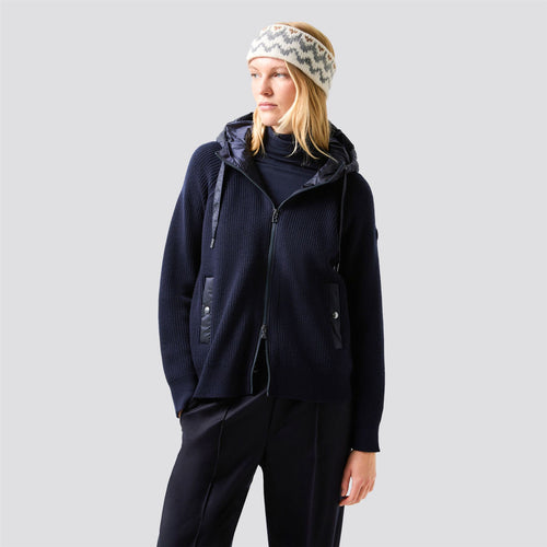 Womens Pamy Hybrid Knit Jacket Navy