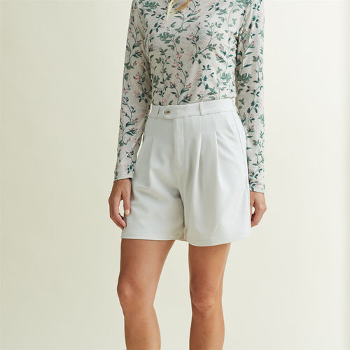 Womens Trouser Shorts Silver Birch