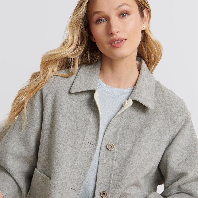 Womens Molly Reversible Double Face Jacket Light Gray/Ivory