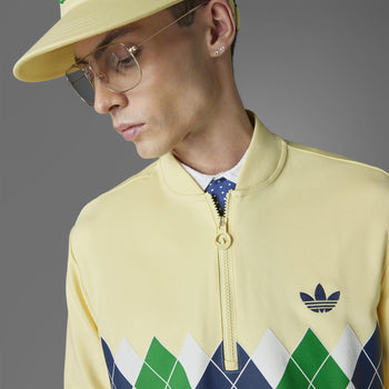 adidasgolf 柄シャツ adidas Golf Originals Argyle Printed Quarter Zip Yellow