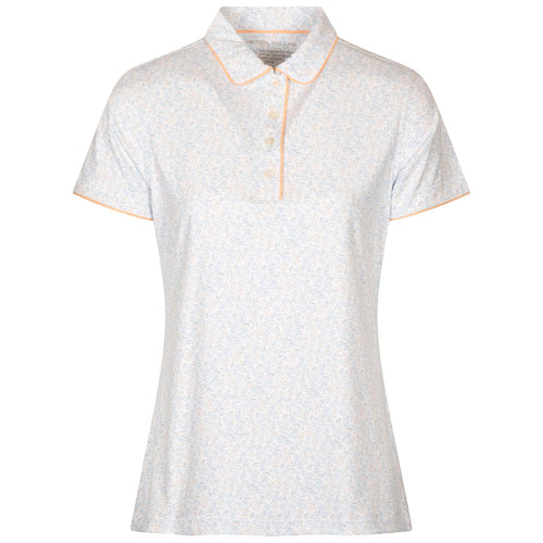 Womens Fields Of Carlsbad Piped Trim Polo White/Orange Sorbet - SS24