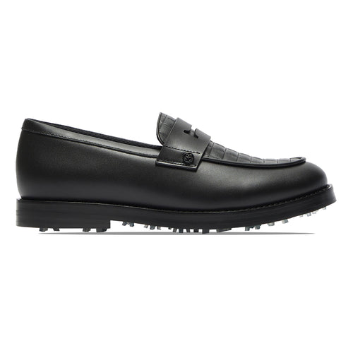 Womens GALLIVANTER Quilted Leather Loafer Golf Shoes Onyx - W24