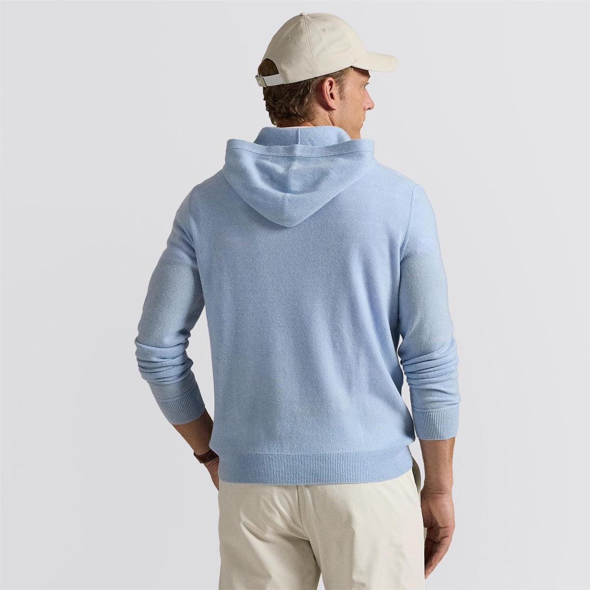 RLX Washable Cashmere Hoodie Office Blue