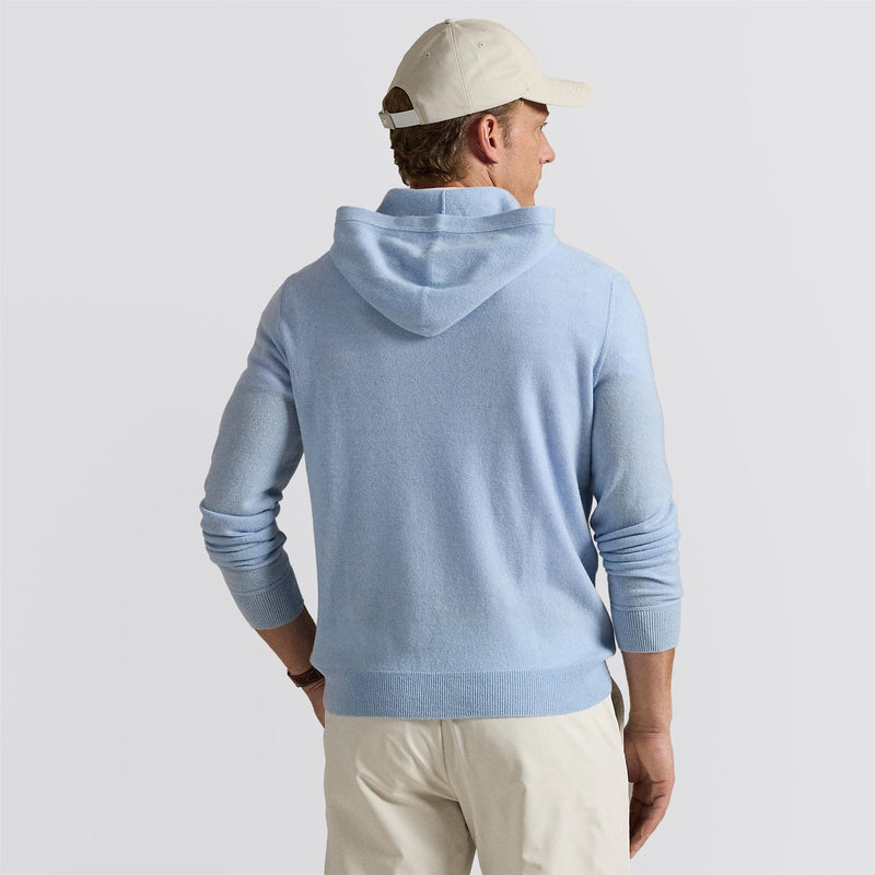 RLX Washable Cashmere Hoodie Office Blue