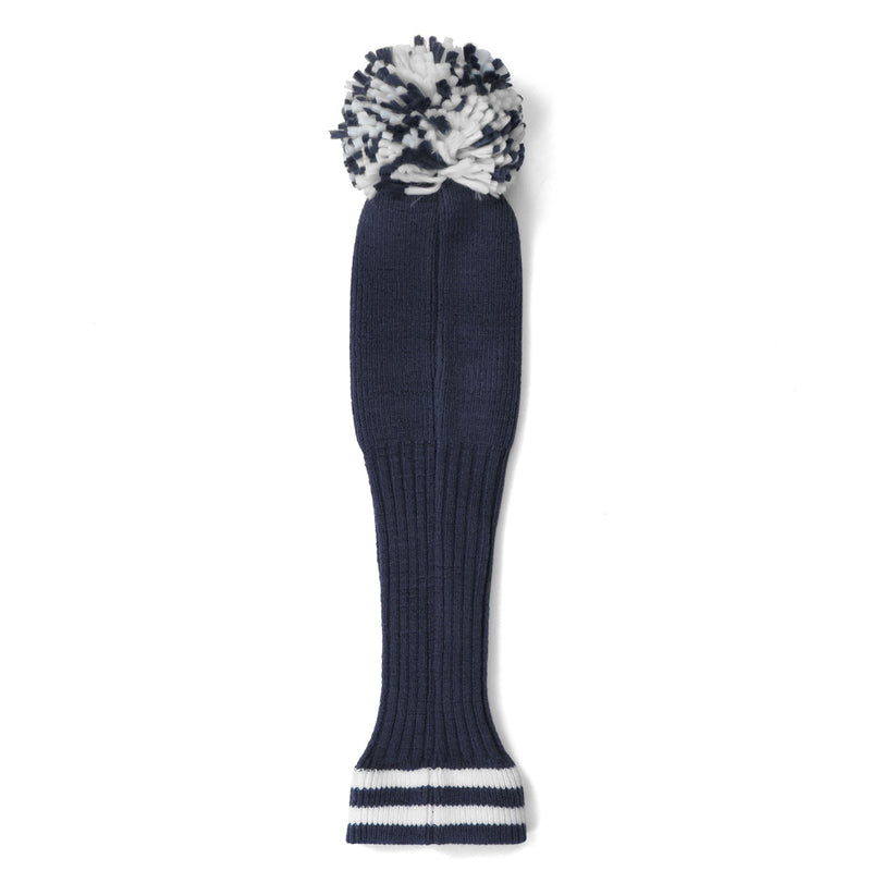 Pom Knit Wood Cover Navy