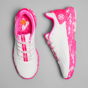 G/FORE Camo Sole MG4+ Golf Shoes Snow/Knockout Pink | TRENDYGOLF USA