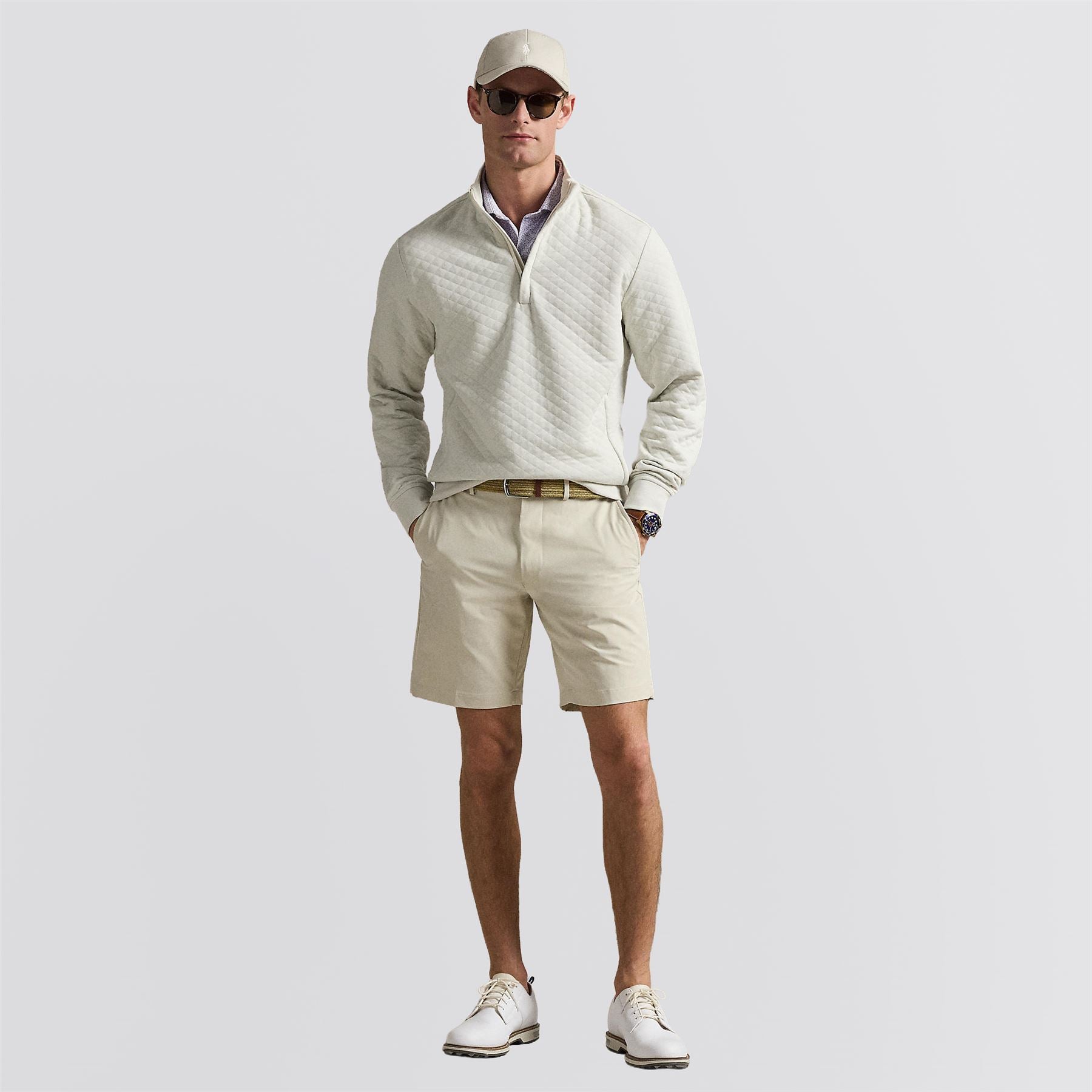 Ralph Lauren RLX Quilted Double Knit Pullover Stone Pebble