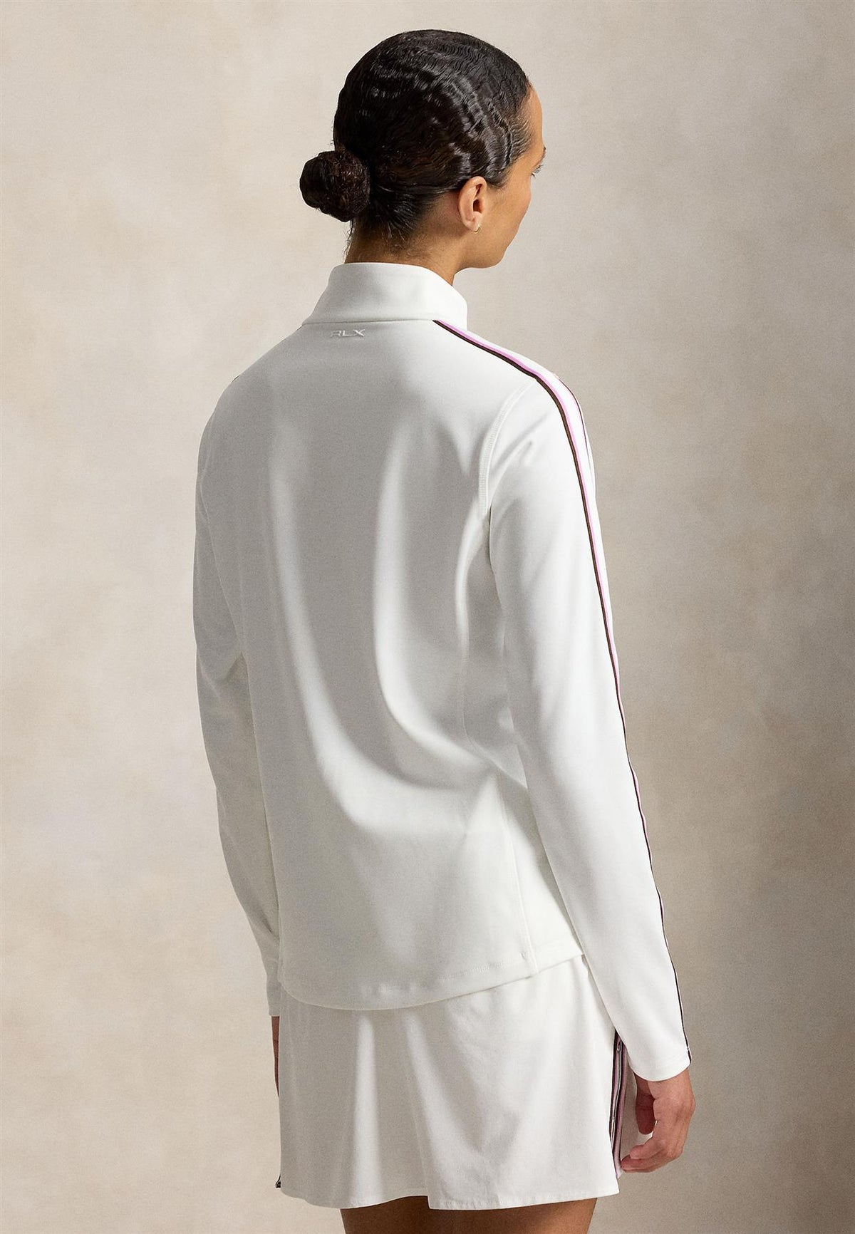 RLX Womens Powerstretch Jersey Pullover Crmcwht/Ptlprpl/Chcmse