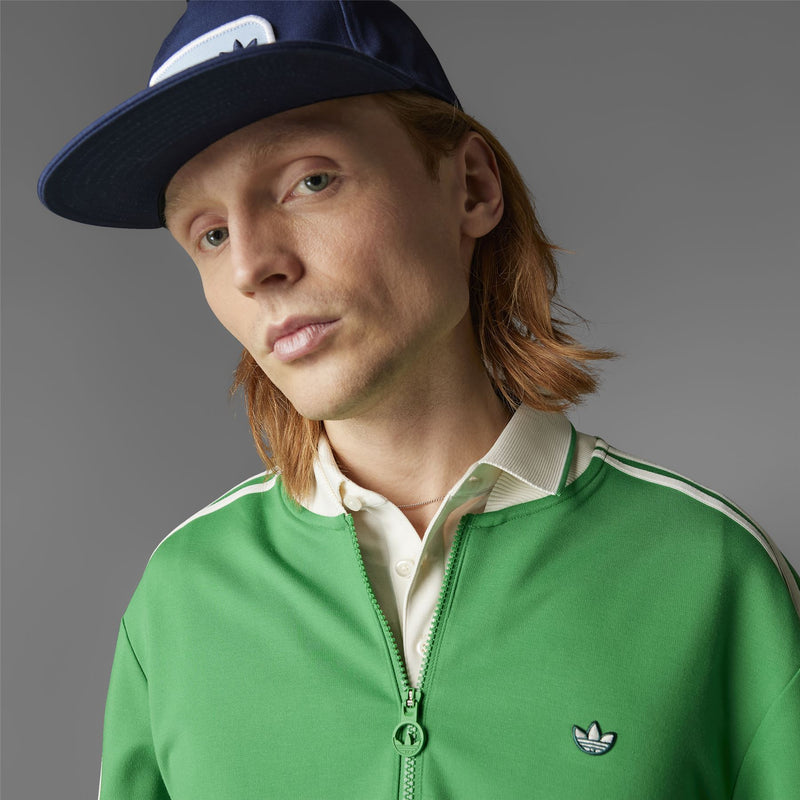 Three Stripes Quarter Zip Green