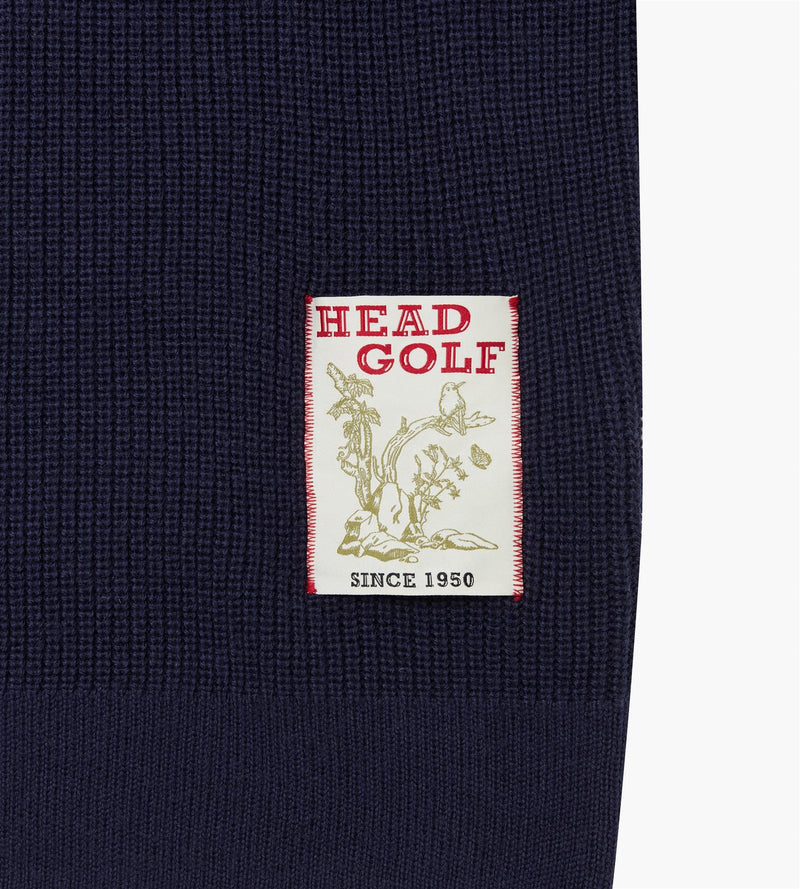 Wool Quarter Button Sweater	 Deep Navy