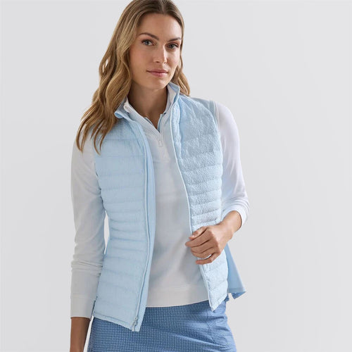 Womens Fuse Seersucker Hybrid Vest Blue Brisk