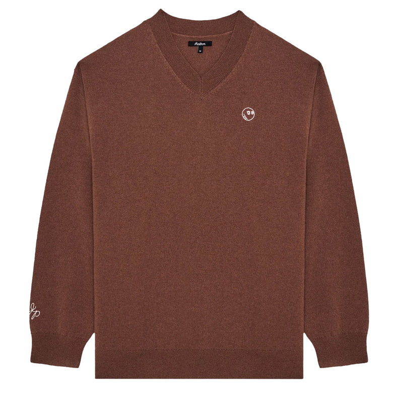 x Jesper Parnevik V-Neck Merino Wool Sweater Chocolate