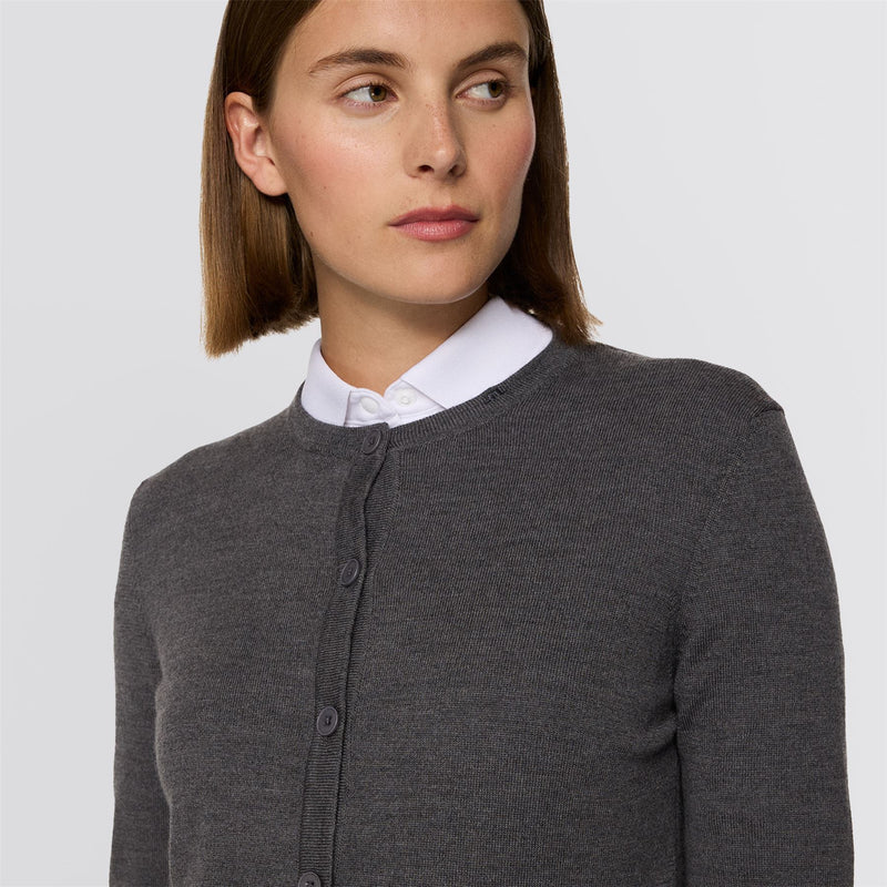 Womens Joanna Knitted Cardigan Dark Gray Melange