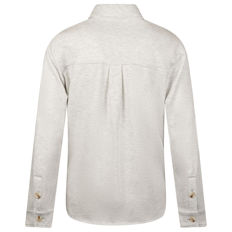 Womens Cloud Shacket Heather Light Gray