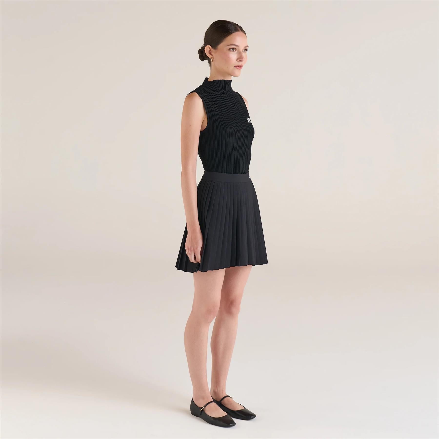 ◆Malbon Golf◆ A-Line Essential Skort BLACK WOMAN Malbon Baseline Golf Skirt Black - SS24 Women – Golfio