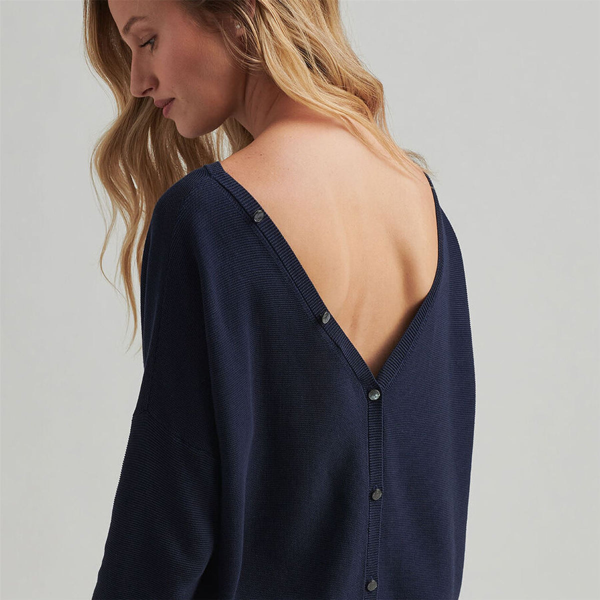 Womens Milla Button Back Cardigan Navy