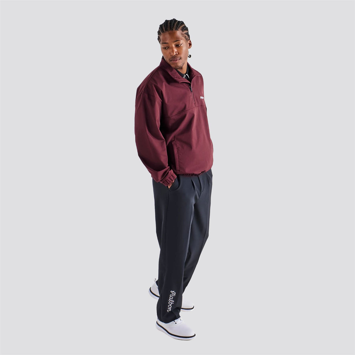 Noah Half Zip Pullover Red Mahogany
