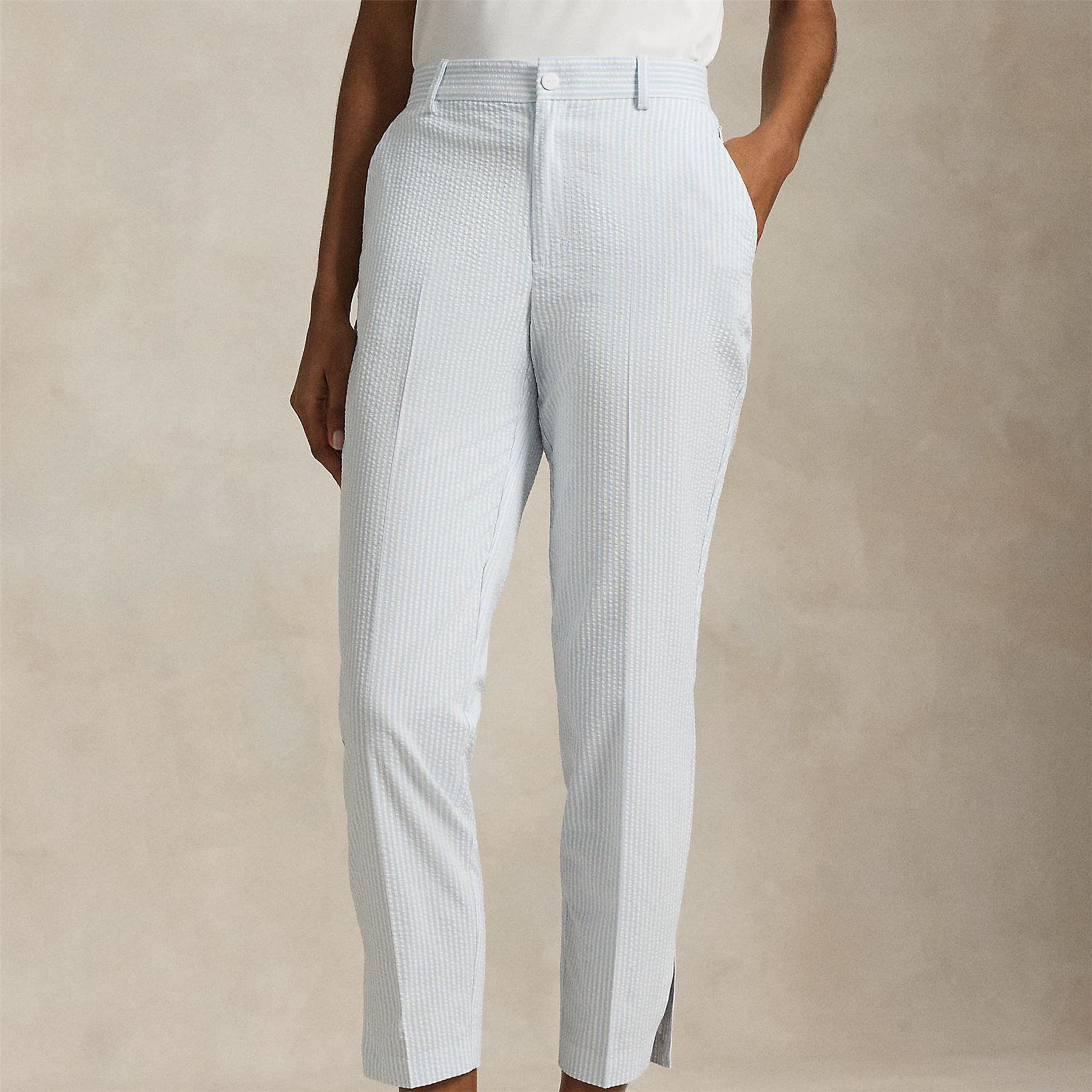 Womens RLX Seersucker Skinny Pants Cold Spring/Ceramic White