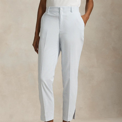 Womens RLX Seersucker Skinny Pants Cold Spring/Ceramic White