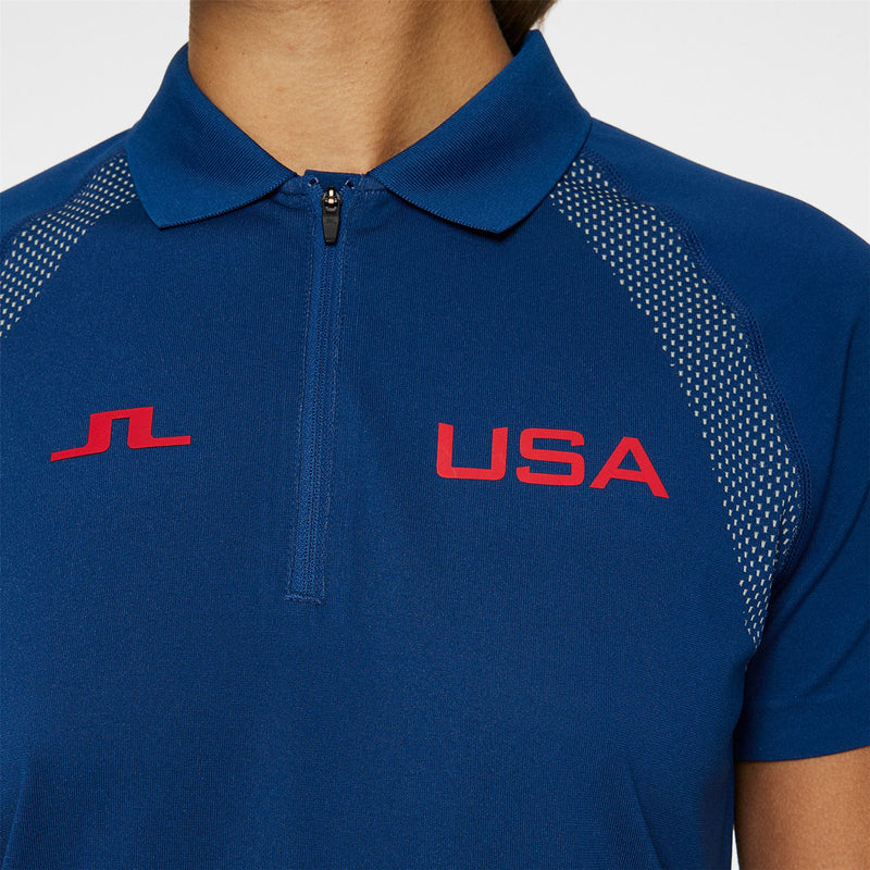 Womens Alizee Seamless Polo Estate Blue